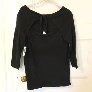 🖤 NWT Old Navy Tie Back LS Shirt Black 🖤